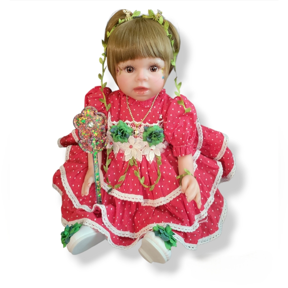 24 inch realistic silicone vinyl doll.Princess of nature.Crystal necklace.